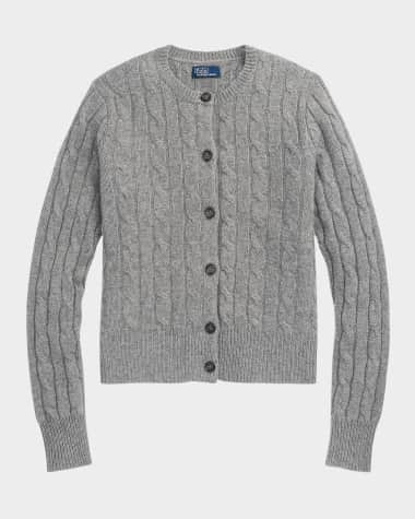 Polo Ralph Lauren Cable-Knit Cashmere Crewneck Cardigan