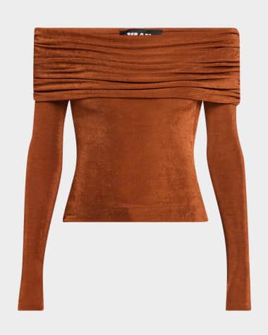 SER.O.YA Nora Gathered Off-Shoulder Top