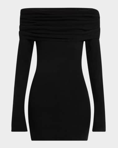 SER.O.YA Selene Off-Shoulder Knit Mini Dress