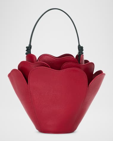 STAUD Juliet Rose Leather Top-Handle Bag