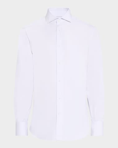 Brunello Cucinelli Men's Cotton Canvas Dress Shirt