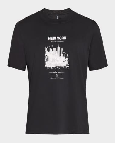 Brunello Cucinelli Men's Casa New York Graphic T-Shirt
