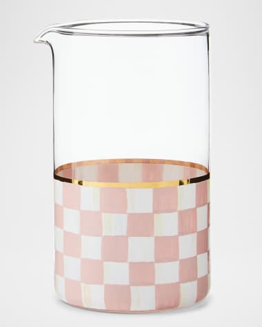 MacKenzie-Childs Rosy Check Mixing Glass