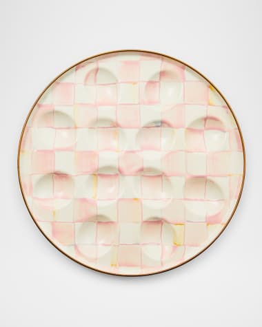 MacKenzie-Childs Rosy Check Egg Plate