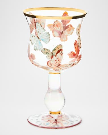 MacKenzie-Childs Butterfly Hill Wine Glass