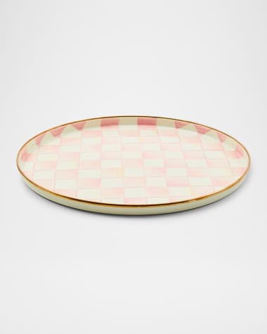 MacKenzie-Childs Rosy Check Round Tray