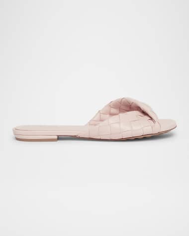 Bottega Veneta Blink Woven Napa Leather Flat Sandals