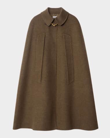Burberry Clasp-Closure Wool-Cashmere Cape