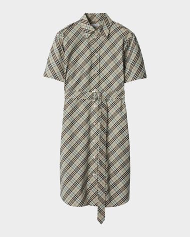 Burberry Check Belted Shirt Dress