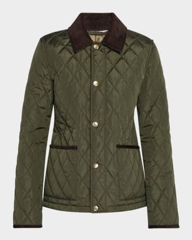 Burberry Corduroy-Collar Quilted Jacket
