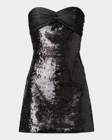 Shoshanna Dolly Strapless Twist-Front Sequin Mini Dress