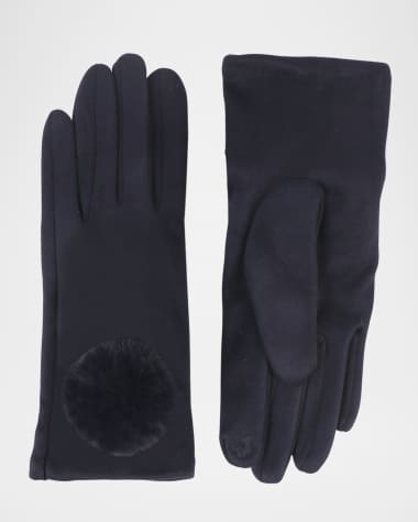 Pia Rossini Leighton Faux Suede Pom Pom Gloves