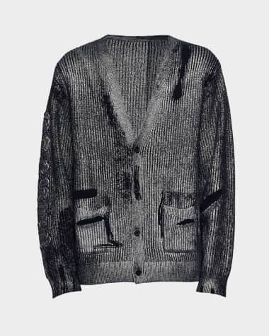 PURPLE Men's Foiled Wool Cardigan
