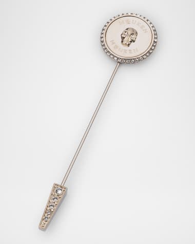 McQueen Men's Sovereign Skull Lapel Pin with Crystals