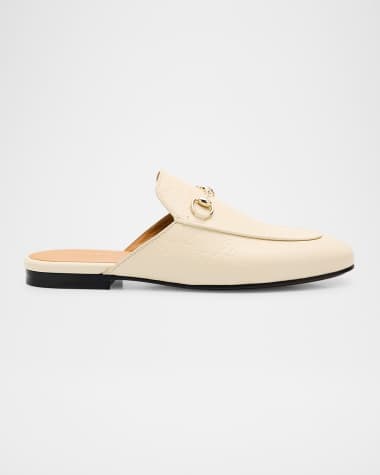 Gucci Princetown Monogram Horsebit Leather Mules