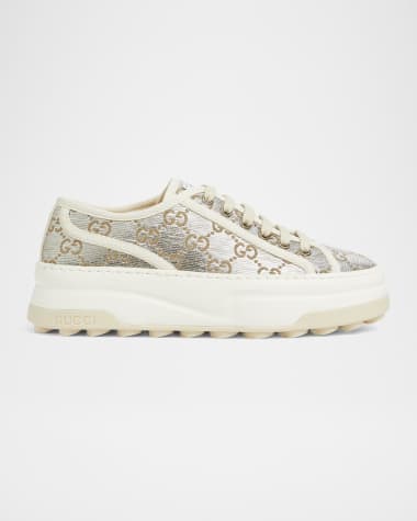 Gucci Tennis Treck GG Metallic Flatform Sneakers