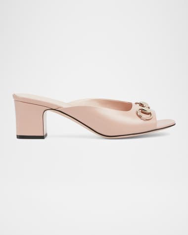 Gucci Lady Horsebit Leather Mule Sandals