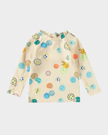 Molo Boy's Nemo Long-Sleeve Rashguard Swim Top, Size 3M-24M