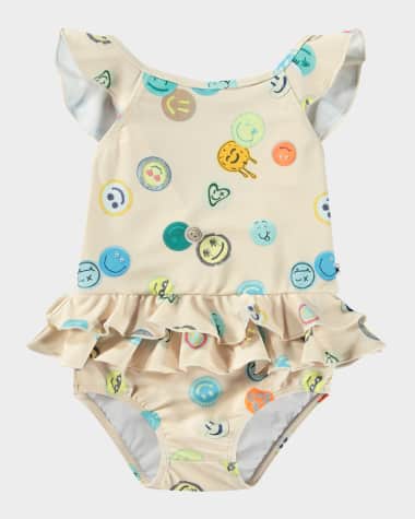 Molo Girl's Nalani Ruffle One-Piece Swimsuit, Size 3M-3