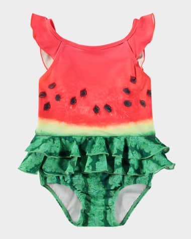 Molo Girl's Nalani Ruffled One-Piece Swimsuit, Size 3M-3