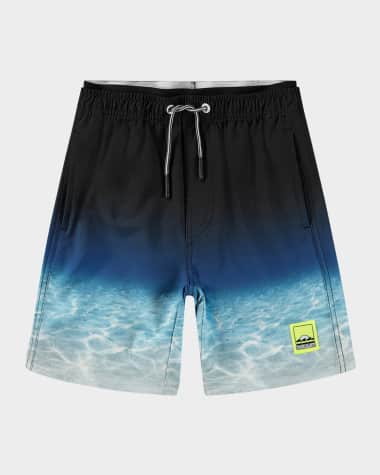 Molo Boy's Neal Printed Swim Shorts, Size 7-12