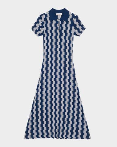 ZANKOV Margerite Abstract Cutout Merino Wool Midi Dress