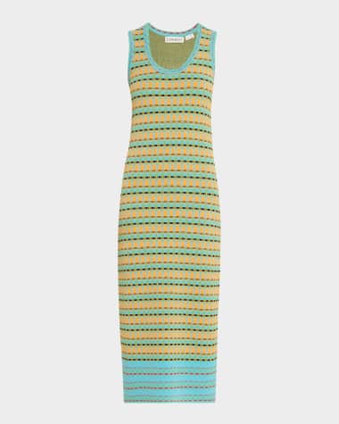 ZANKOV Juliette Scoop-Neck Sleeveless Midi Dress