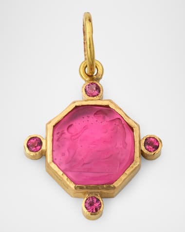 Elizabeth Locke 19K Small Octagonal Venetian Glass Intaglio Pendant