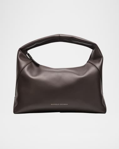 Brunello Cucinelli Zip Calf Leather Hobo Bag