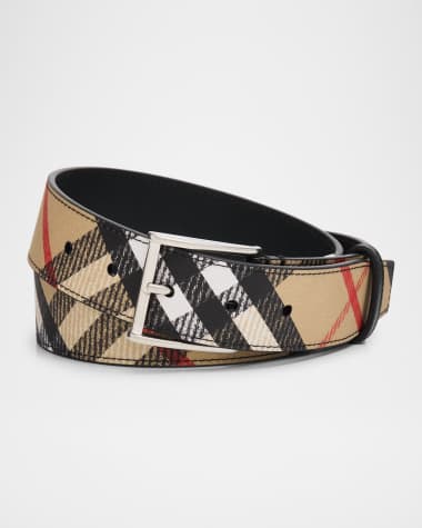 Burberry Men's Woven Check Belt