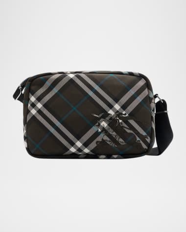 Burberry Men's Classics Check Crossbody Bag