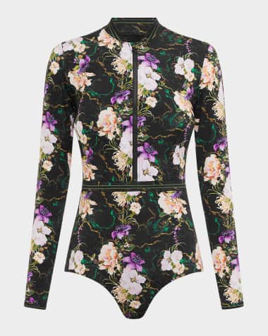 Aqua Blu Australia Carmen Rashguard One-Piece Swimsuit