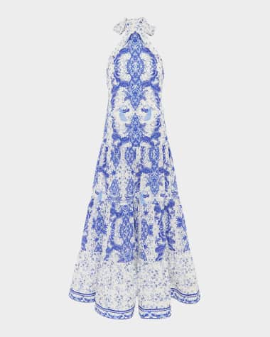 Aqua Blu Australia Evelyn Backless Halter Maxi Dress