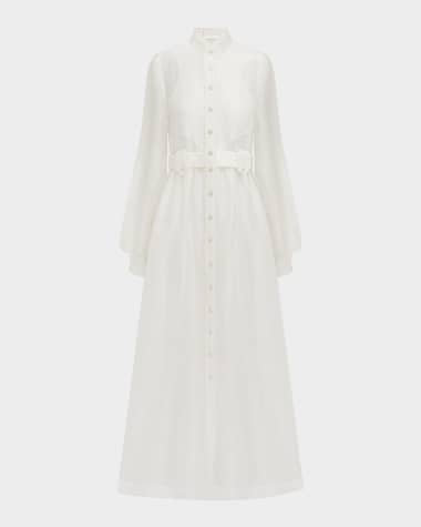 Aqua Blu Australia Tiana Linen-Silk Maxi Dress