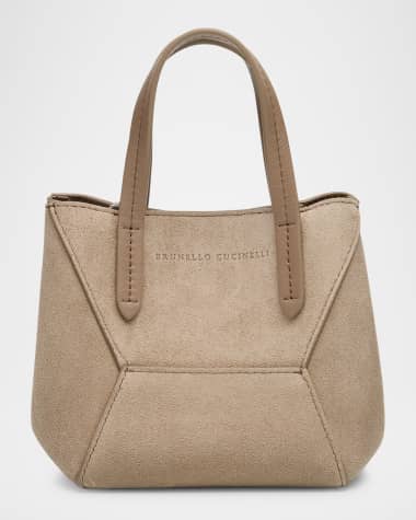 Brunello Cucinelli Essense Monili Leather Top-Handle Bag