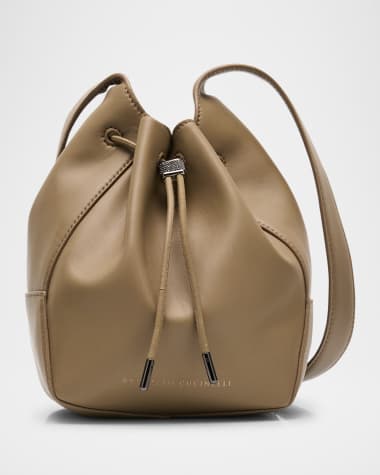 Brunello Cucinelli Drawstring Leather Shoulder Bag