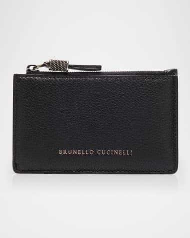 Brunello Cucinelli Monili Leather Zip Wallet