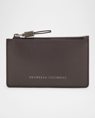 Brunello Cucinelli Monili Zip Leather Wallet