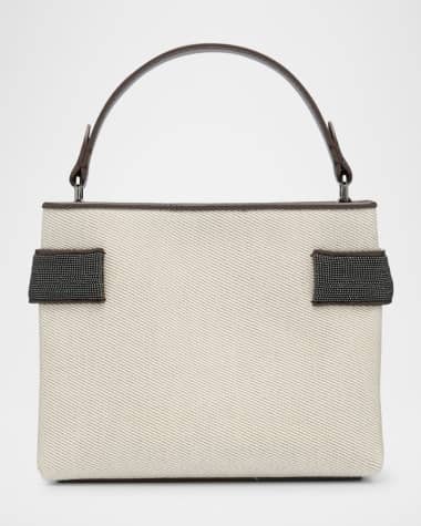 Brunello Cucinelli Monili Canvas Top-Handle Bag