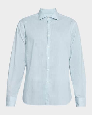 Canali Men's Micro-Geometric Sport Shirt