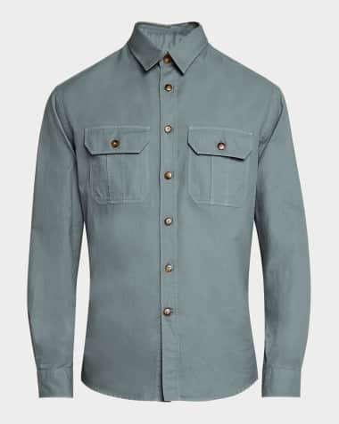 Canali Men's Utility Casual Button-Down Shirt