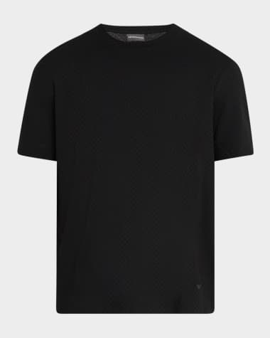 Emporio Armani Men's Tonal Basketweave Crewneck T-Shirt
