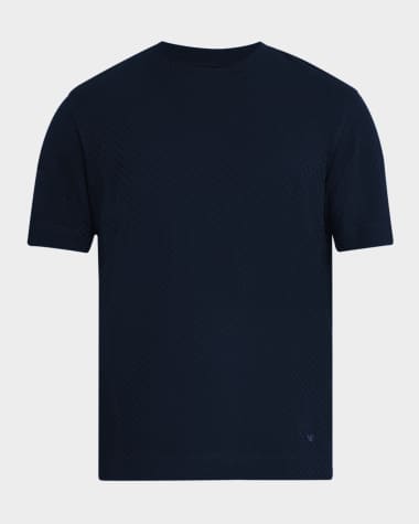 Emporio Armani Men's Tonal Basketweave Crewneck T-Shirt