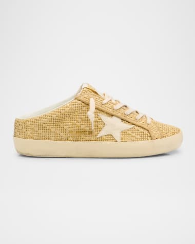 Golden Goose Superstar Sabot Raffia Low-Top Sneakers