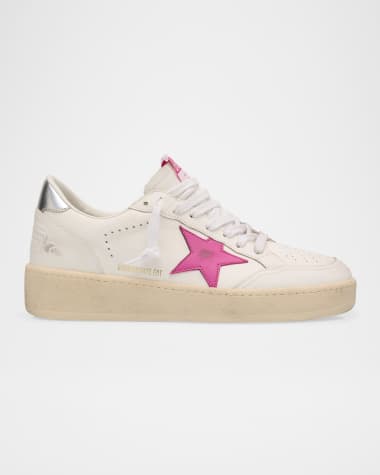 Golden Goose Ballstar Mixed Leather Low-Top Sneakers