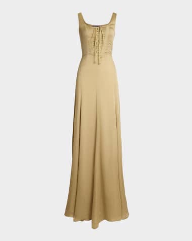 Ralph Lauren Collection Julie Silk Charmeuse Evening Dress