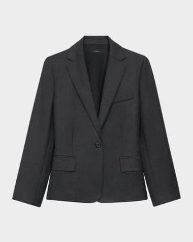 Theory Flannel One-Button Slim Jacket