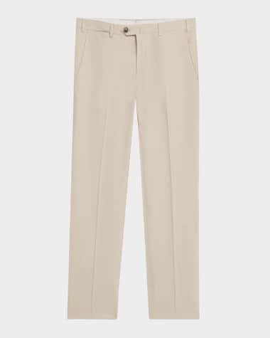 Emporio Armani Men's Textured Flat-Front Dress Pants