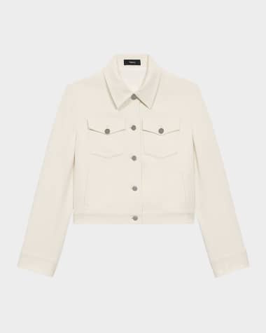 Theory Shrunken Crepe Trucker Jacket
