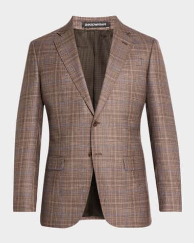 Emporio Armani Men's Textured Plaid Sport Coat